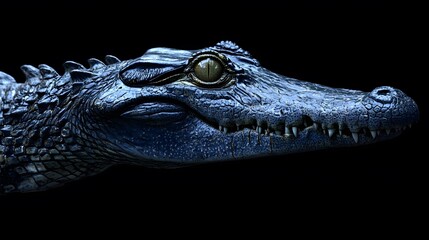 Obraz premium Juvenile Crocodile Portrait Dark Background