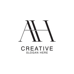 Modern Creative AH Logo Design. icon initial Based Monogram and Letters in Luxury vector