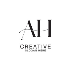 Modern Creative AH Logo Design. icon initial Based Monogram and Letters in Luxury vector