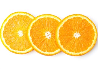 Fototapeta premium Three Slices Of Orange Arranged In A Row