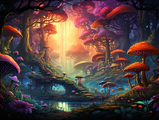 Naklejka premium Excellent fantasy night landscape