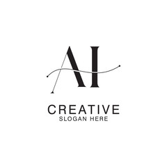 Modern Creative AI Logo Design. icon initial Based Monogram and Letters in Luxury vector
