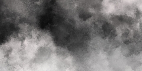 White Black empty space dust cloud explosion. Gray smoke or fog color isolated on transparent dark cloudscape atmosphere background. Black and grey watercolor grunge texture.