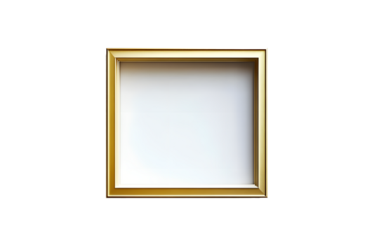 minimal gold square picture frame isolated on white background