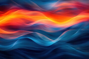 Fototapeta premium Abstract art depicting colorful waves blending seamlessly, symbolizing deep affection and profound empathy Smooth gradients and dynamic emotional expression are conveyed through vibrant hues and