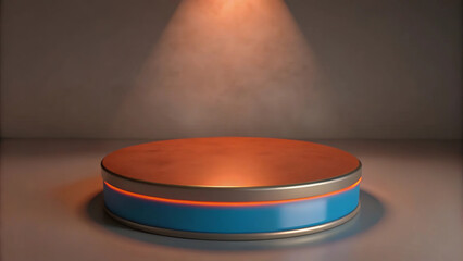Red Podium with Spotlight: A Simple Design Ideal for Branding and Product Display