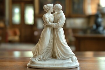 A Timeless Romance Capturing the Quiet Intimacy of a Romantic Couple's Bond, Their Passion Sculpted into a Story of Enduring Love, a Symbol of Forever, Whispering Promises of a Shared Journey, an