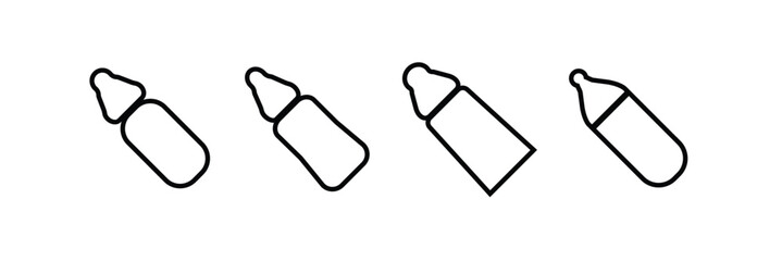 Baby bottle icon in filled outline style. For your design, logo. Vector illustration.