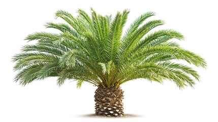  Palm Tree Illustration on a White Background, Simple and Elegant Design for Tropical or Summer-Themed Projects