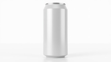 Realistic soda can mockup showcasing a blank surface, reflective metallic texture, and subtle shadows for professional branding.