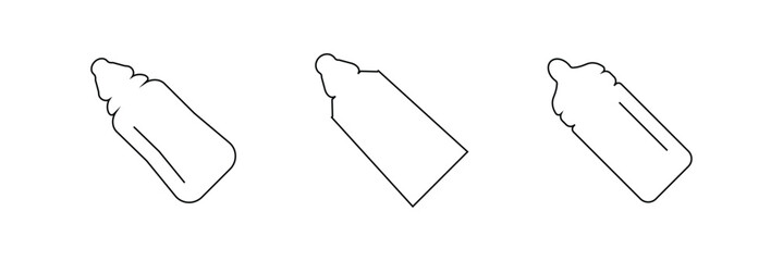 Baby bottle icon vector set. Kids toys . illustration sign collection. child symbol or logo.