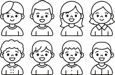 set of cartoon people