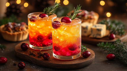 High-Resolution Festive Christmas Desserts and Drinks with Holiday Decorations - Generative AI
