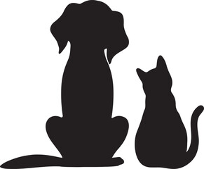 Dog Silhouette Vector Image Ideal for Animal Graphics and Home Décor.