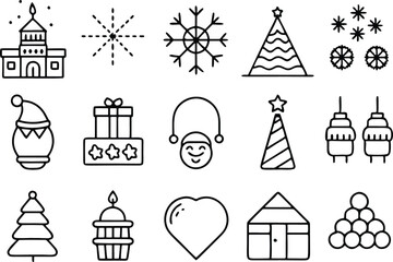 christmas icons set