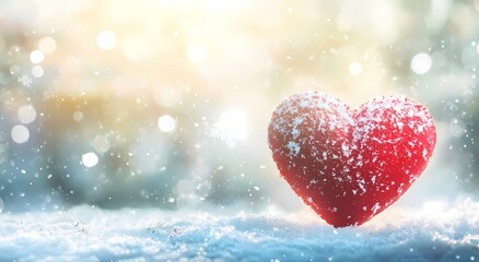 Fototapeta premium heart in the snow