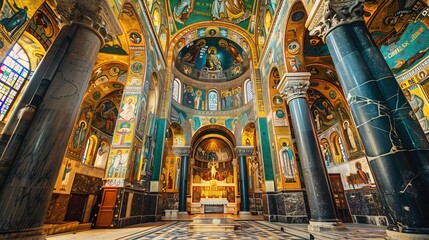 Byzantine Interior of the Cappella Palatina in Palermo