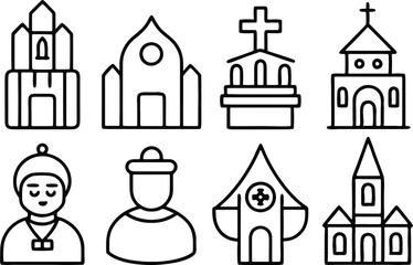 icons set isolated on white