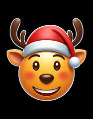 smiling reindeer emoji for christmas