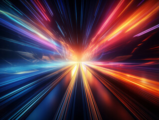 Attractive Abstract digital art composition featuring vibrant and colorful lines in varying shades