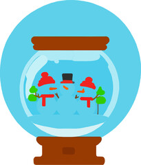 Shelf Decorative Glass Snow Display