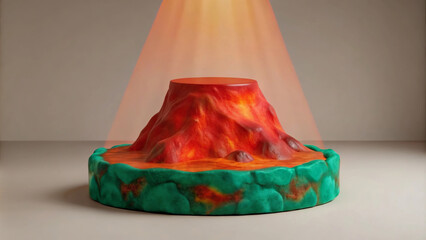 Warm lighting and a layered podium design make this space perfect for presentations.