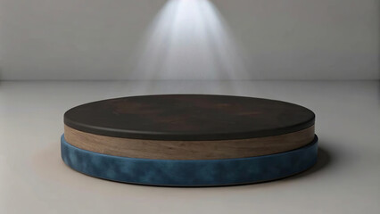 Warm lighting and a layered podium design make this space perfect for presentations.