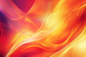 Obraz premium Vibrant Abstract Wallpaper with Smooth Flowing Waves of Red, Orange, and Yellow, Ideal for Background and Design Concepts