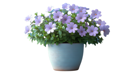3D Purple Potted Flowers