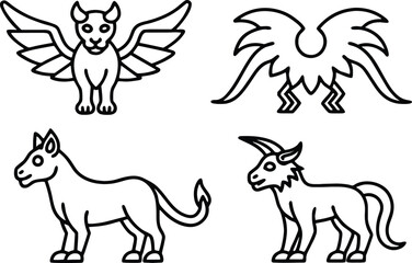 vector set of horses