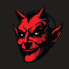  illustration vector graphic of smile of devil mascot good for logo sport ,t-shirt ,logo