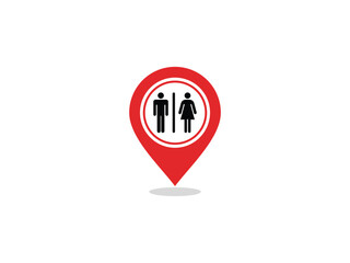 Toilet Location Map Pin Icon Stock Illustration