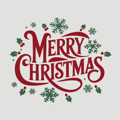 Merry Christmas Eps Vector Typography