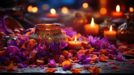 burning candles in a church