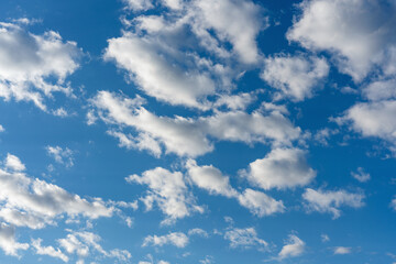 Beautiful clouds on a background of blue sky