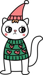 cat in a hat Christmas concept