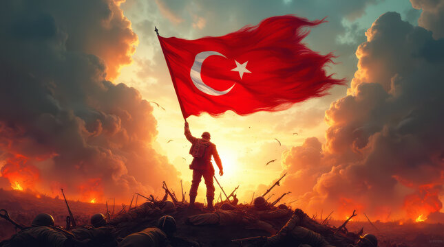  T&uuml;rkiye Bayrağı, Turkish Flag, Republic of T&uuml;rkiye - Digital Art.