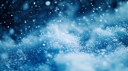 Obraz premium Abstract background of snow and falling snowflake particle bokeh blur
