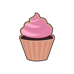 Cute cupcake with cherry decor. 