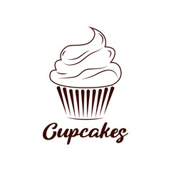 The cupcake icon. A simple cupcake icon for social media, apps, and web design.
