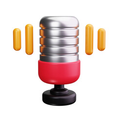 microphone 3d Render Icons