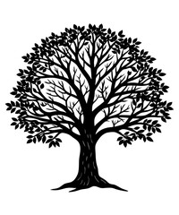 Fototapeta premium Black Silhouette Tree Vector. Forest Vector illustration