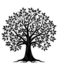 Fototapeta premium Black Silhouette Tree Vector. Forest Vector illustration