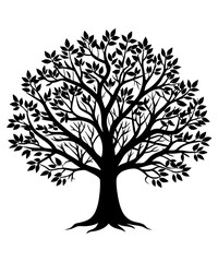 Fototapeta premium Black Silhouette Tree Vector. Forest Vector illustration