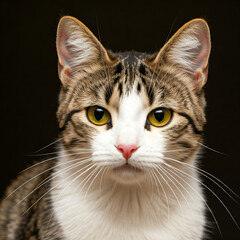 Tabby Cat with Inquisitive Eyes, Generative AI Art