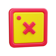 Fototapeta premium Cross Mark 3d Render Icons