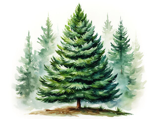 Obraz premium Gorgious Christmas Tree Illustration Merry Christmas and Happy New year concept