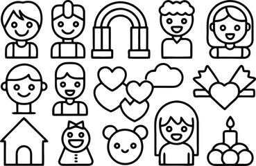 set of funny cartoon characters