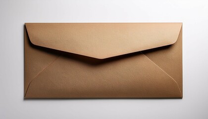 a simple brown paper envelope is shown against a white background with the flap closed