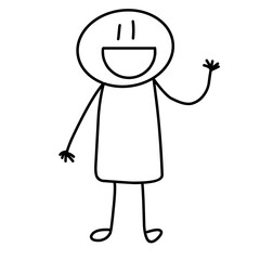 Hand drawn stickman line